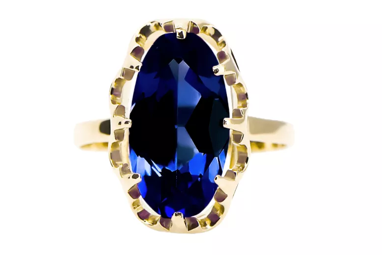  Safír 14k žlté zlato Vintage style vrc253y